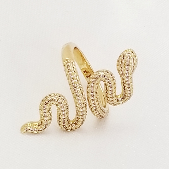 Snake Stackable Ring. 14K Gold Plated. New - Picture 2 of 8